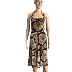 Vintage Moschino Cheap And Chic Velvet Halter Backless Dress Size 10